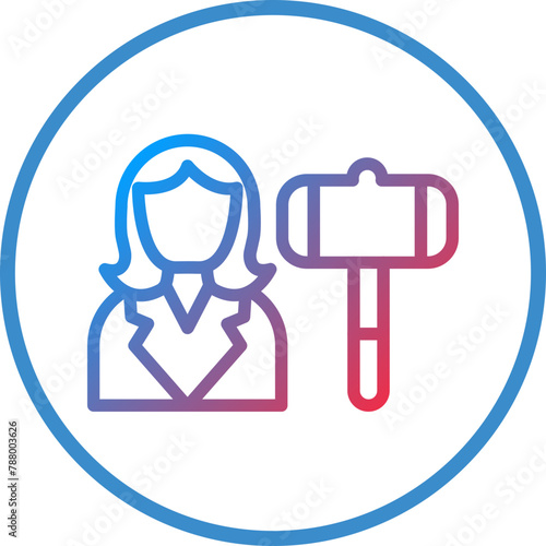 Vector Design Auctioneer Female Icon Style