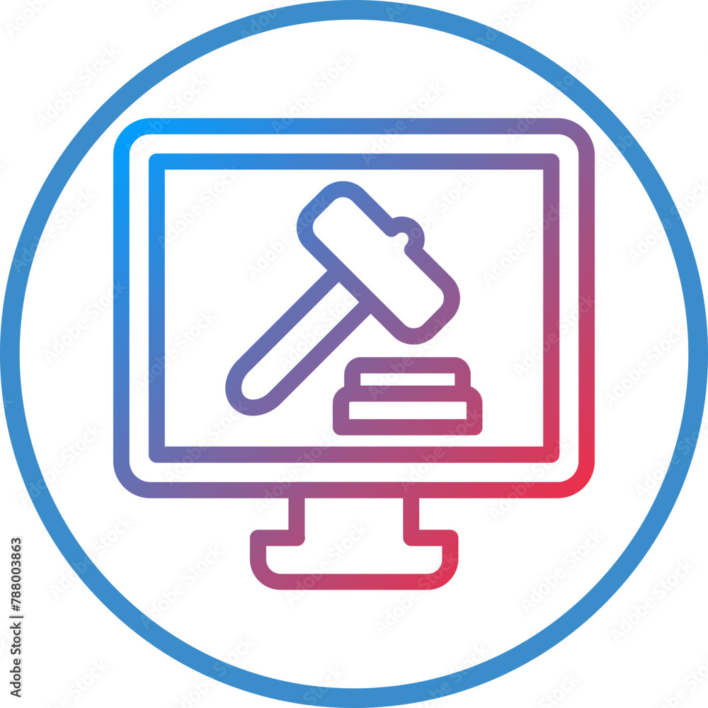 Vector Design Online Bidding Icon Style Vector Design Online Bidding Icon Style