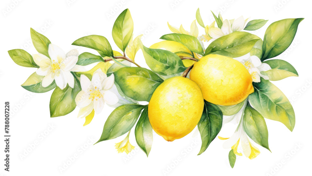 Fototapeta premium PNG Lemon border fruit plant food