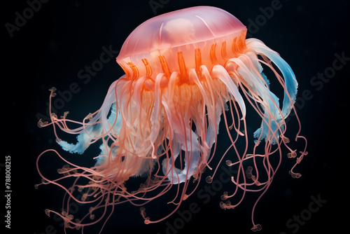 a stunning close-up of lions mane jellyfish cyanea capilla photo