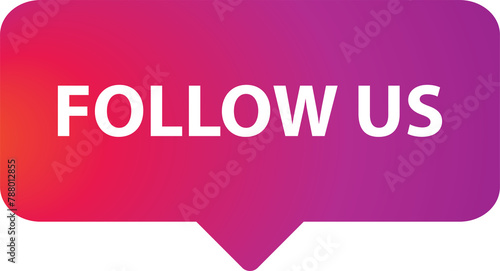 Bild auf Leinwand Follow us button for graphic design, logo, web site, social media, mobile app, u