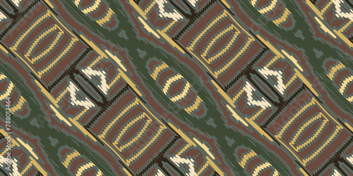 intricate geometric ethnic oriental ikat seamless pattern traditional textile design vector illustration