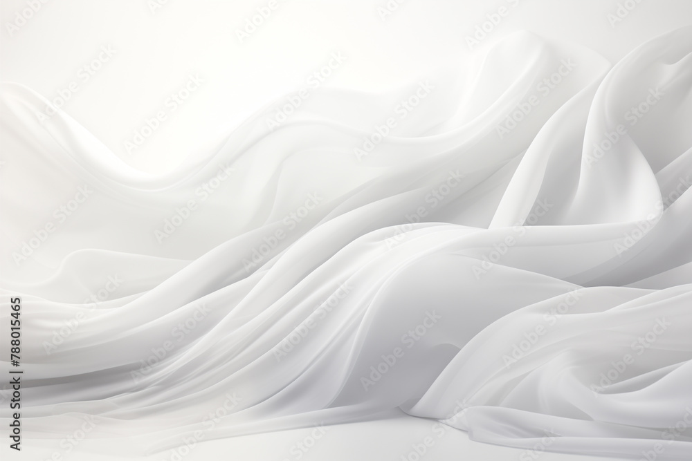 Naklejka premium Generative Ai of a white veil in motion on a white background. 