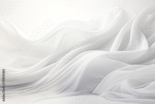 Generative Ai of a white veil in motion on a white background. 