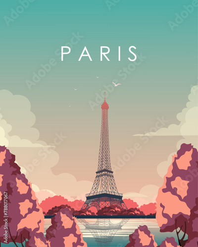 Paris France travel poster