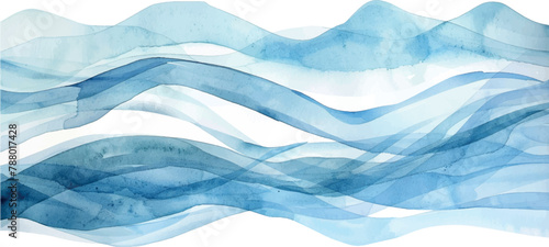 abstract blue waves watercolor background