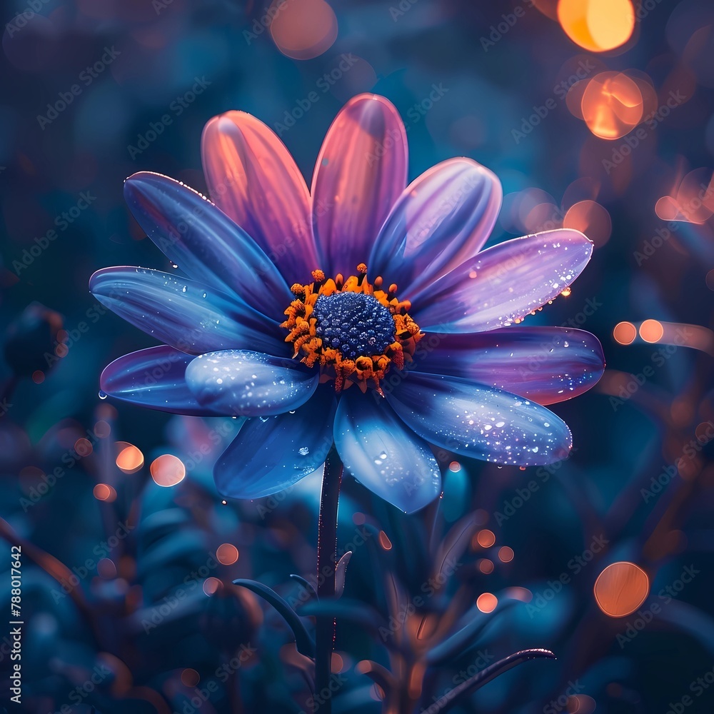 a beautiful blossoming flower in the dew a beautiful blossoming flower in the dew
