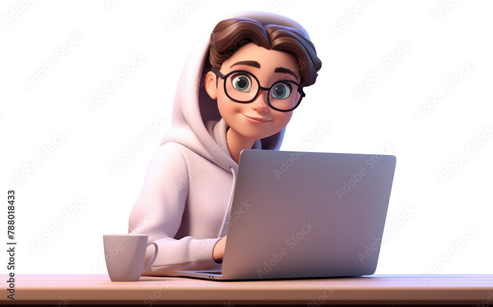 PNG Cartoon laptop computer working PNG Cartoon laptop computer working