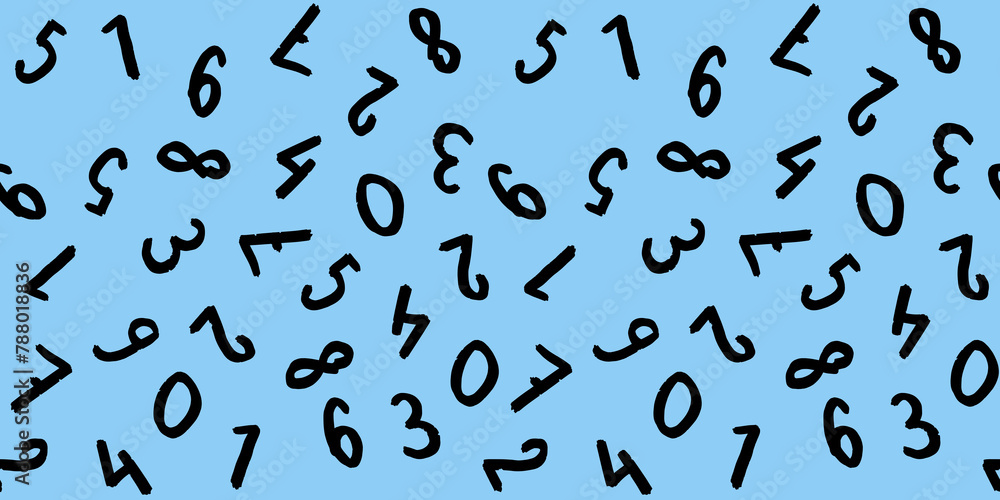 template with the image of keyboard symbols. a set of numbers. Surface template. pastel blue background. Horizontal image. template with the image of keyboard symbols. a set of numbers. Surface template. pastel blue background. Horizontal image.