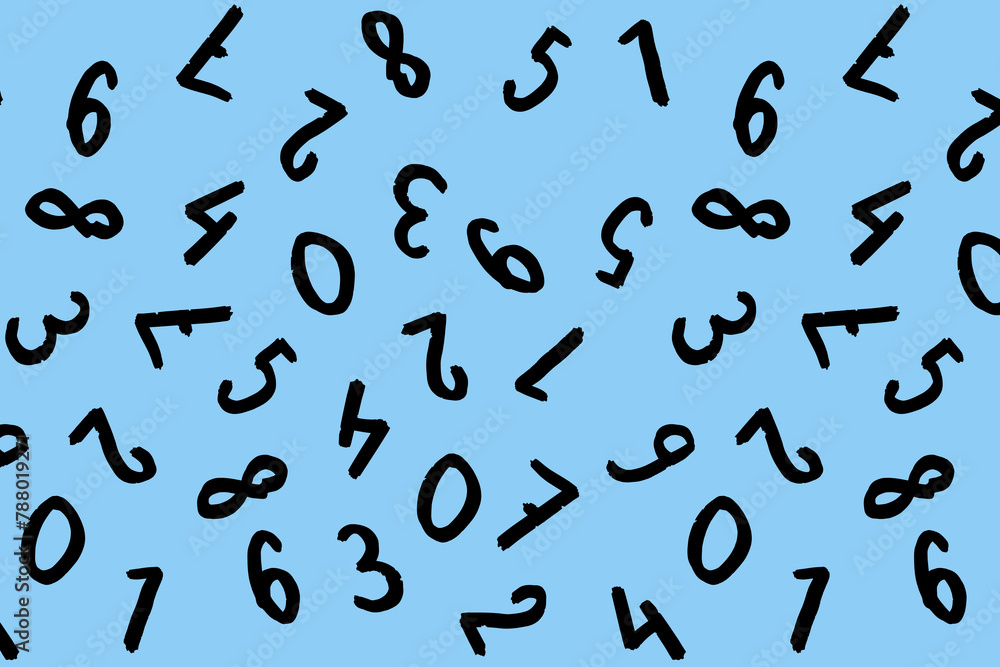 template with the image of keyboard symbols. a set of numbers. Surface template. pastel blue background. Horizontal image. template with the image of keyboard symbols. a set of numbers. Surface template. pastel blue background. Horizontal image.