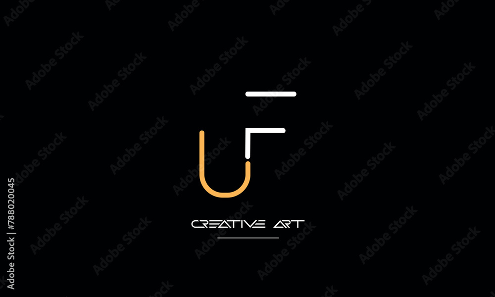 FU, UF, F, U abstract letters logo monogram FU, UF, F, U abstract letters logo monogram