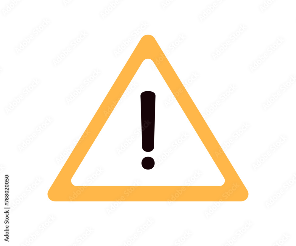 Warning exclamation mark, triangle sign. Beware of danger, security and
