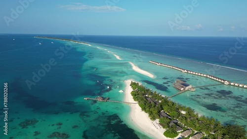 Luxury resort near the Dhigurah island in the Maldives in the south Ari Atoll photo