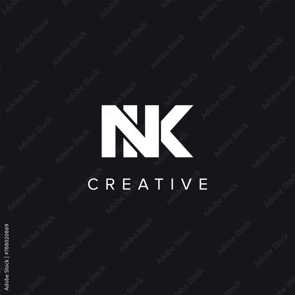 Alphabet Letters NK KN Creative Logo Initial Based Monogram Icon Vector Element. Alphabet Letters NK KN Creative Logo Initial Based Monogram Icon Vector Element.