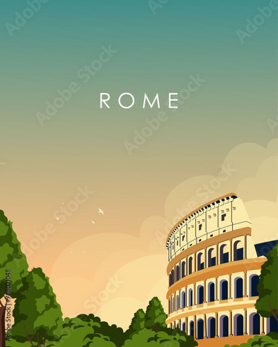 Rome Italy travel poster