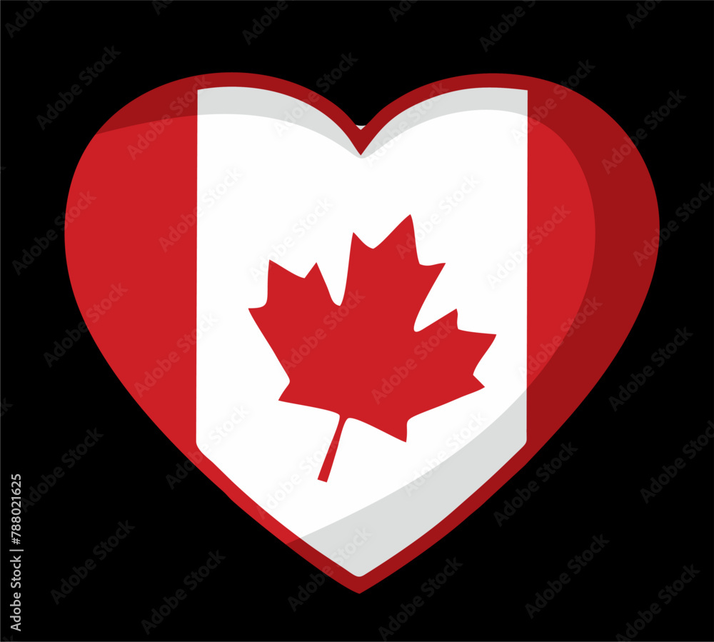 Fototapeta premium canada with love in black background