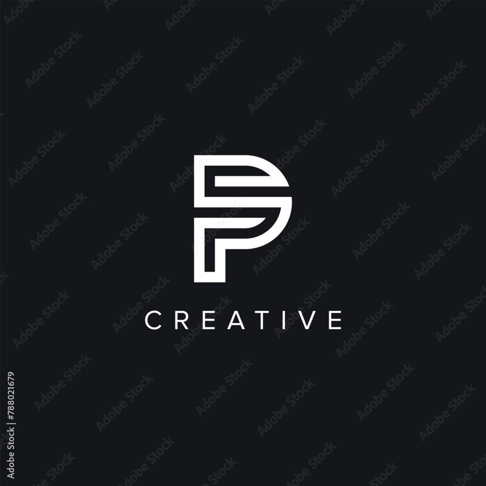 Fototapeta premium Alphabet Letters PS SP Creative Luxury Logo Initial Based Monogram Icon Vector Element.