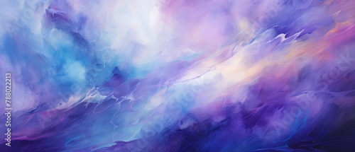 Impressionistic abstract smears in vivid purples and blues, resembling a stormy night