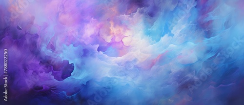 Impressionistic abstract smears in vivid purples and blues, resembling a stormy night