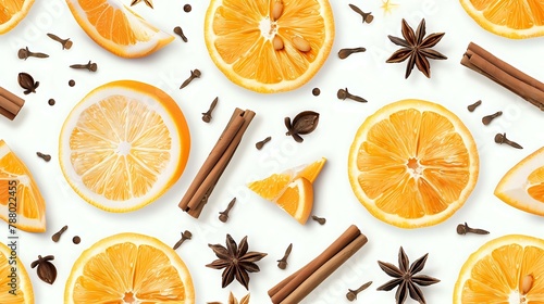 Clean Spice: Symmetrical Orange and Cinnamon Pattern
