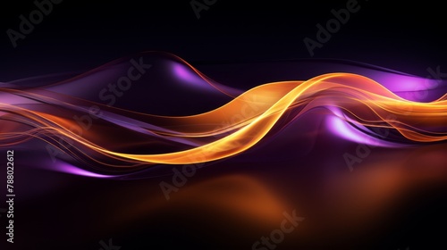 Luminous abstract lines weaving through dark space, highlighted in purple and yellow