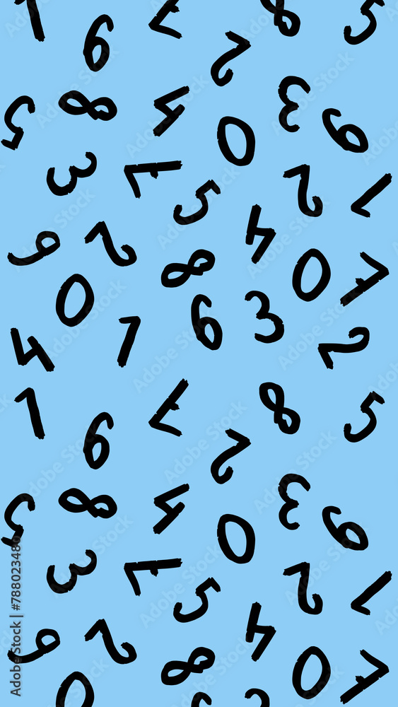 template with the image of keyboard symbols. a set of numbers. Surface template. pastel blue background. Vertical image. template with the image of keyboard symbols. a set of numbers. Surface template. pastel blue background. Vertical image.