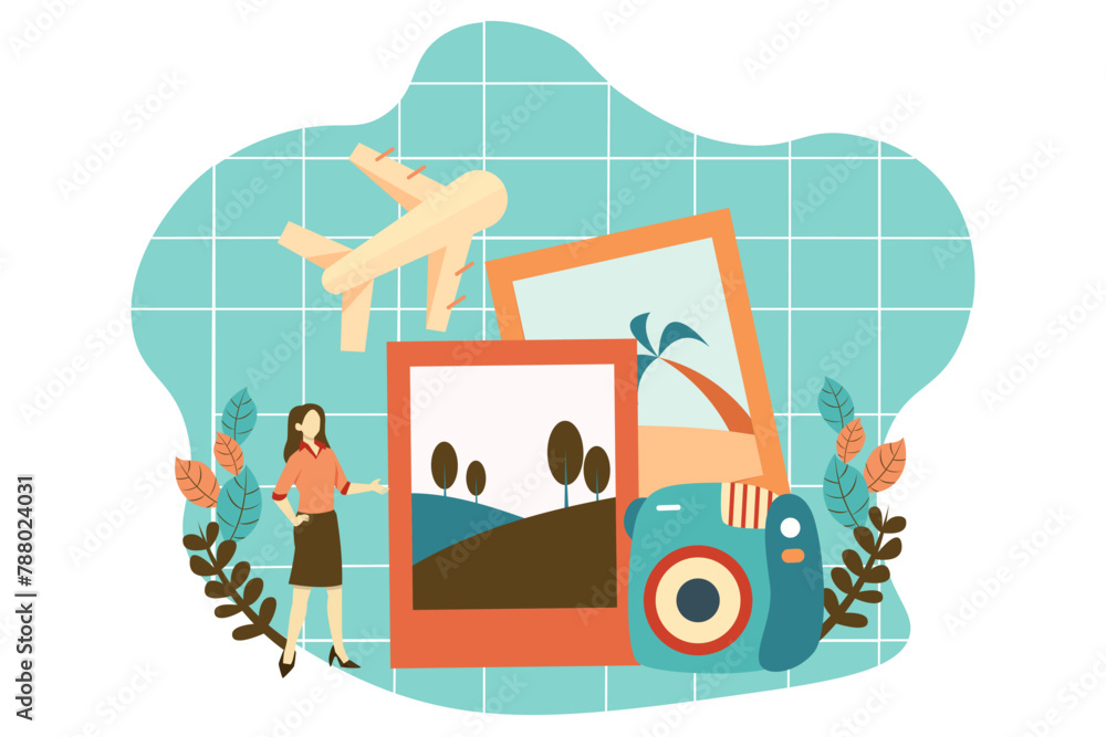 Naklejka premium Travel Kit Flat Design Illustration