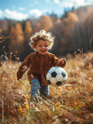 little child playing with s...