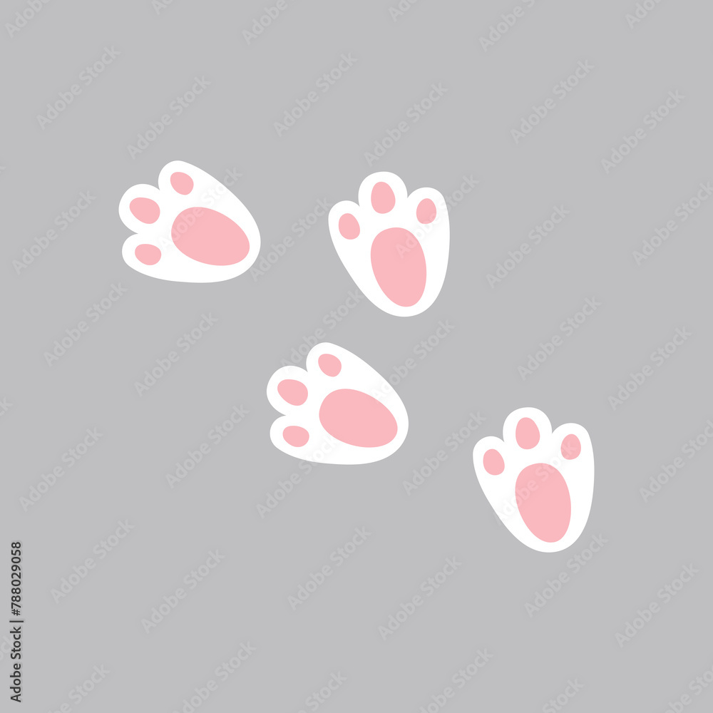 Cute cartoon rabbits. Funny white hares, Easter bunnies. Standing ...