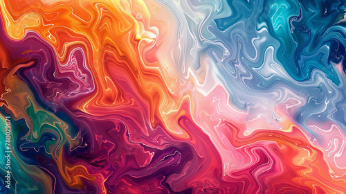 Paint, art and liquid marble for wallpaper design or rainbow texture for creative flow, ripple or wave. Artistic, watercolor and swirl patterns or fluid acrylic ink as abstract, background or pigment