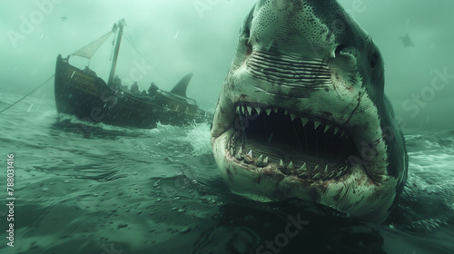 shark attacking