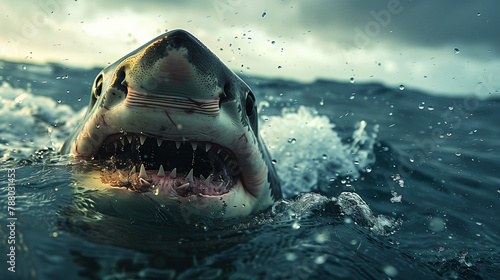 shark attacking