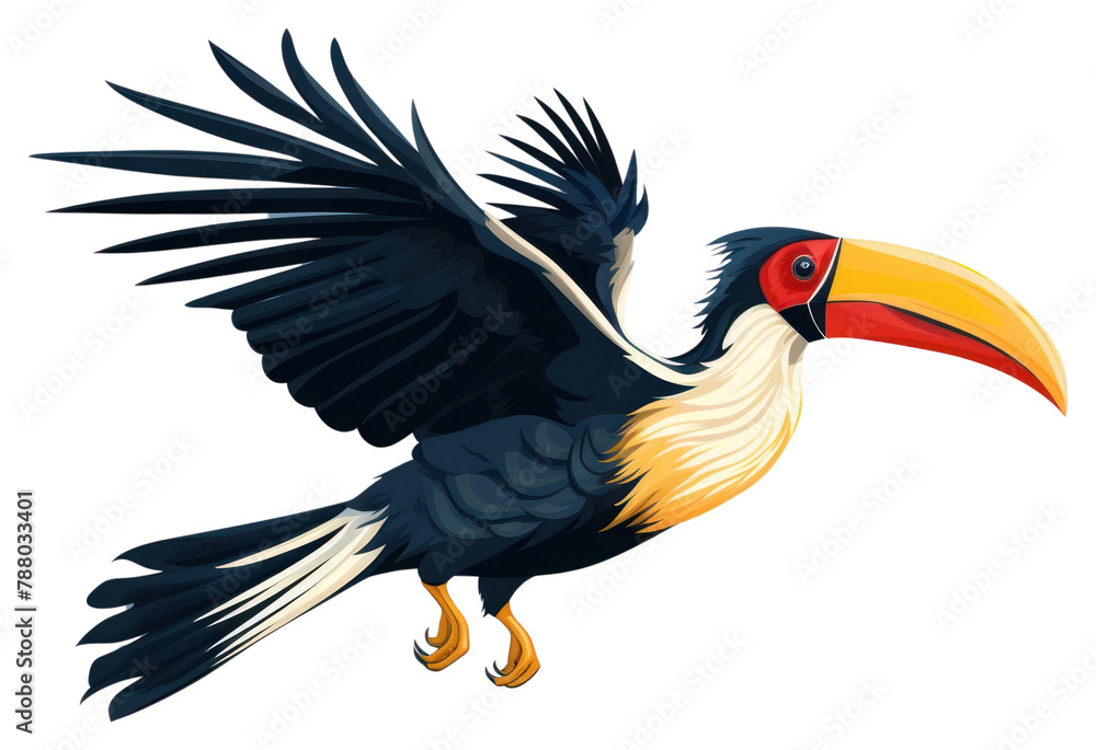 Fototapeta premium PNG Hornbill animal toucan bird. AI generated Image by rawpixel.