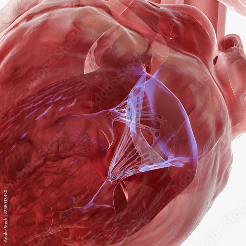 Human heart mitral valve, illustration photo