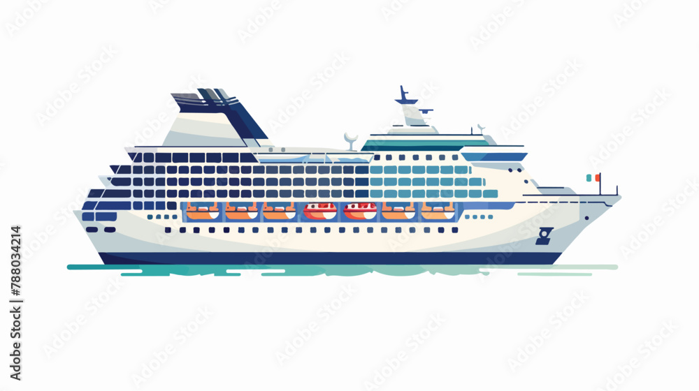 Multi-deck cruise ship or ferry in Scandinavian style