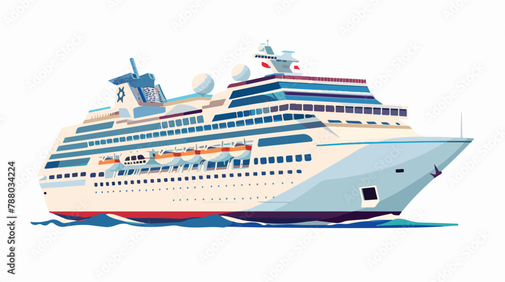 Multi-deck cruise ship or ferry in Scandinavian style