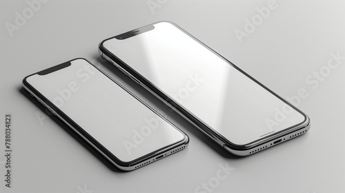 two smart phones mock up on...