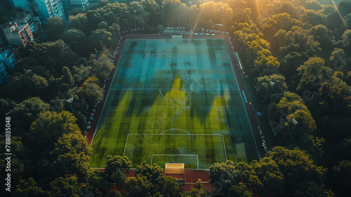 soccer field, above view