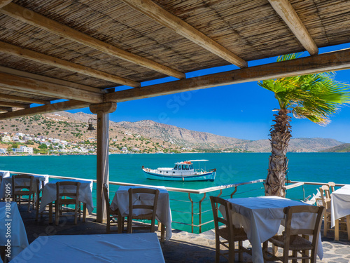 View from a seaside restaurant (Elounda, Crete, Greece)