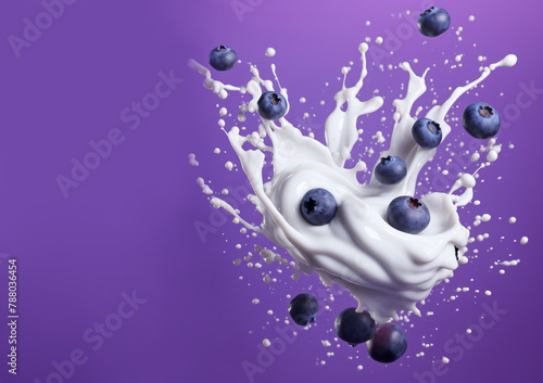 Purple Harmony: Blueberries and Yogurt Splash