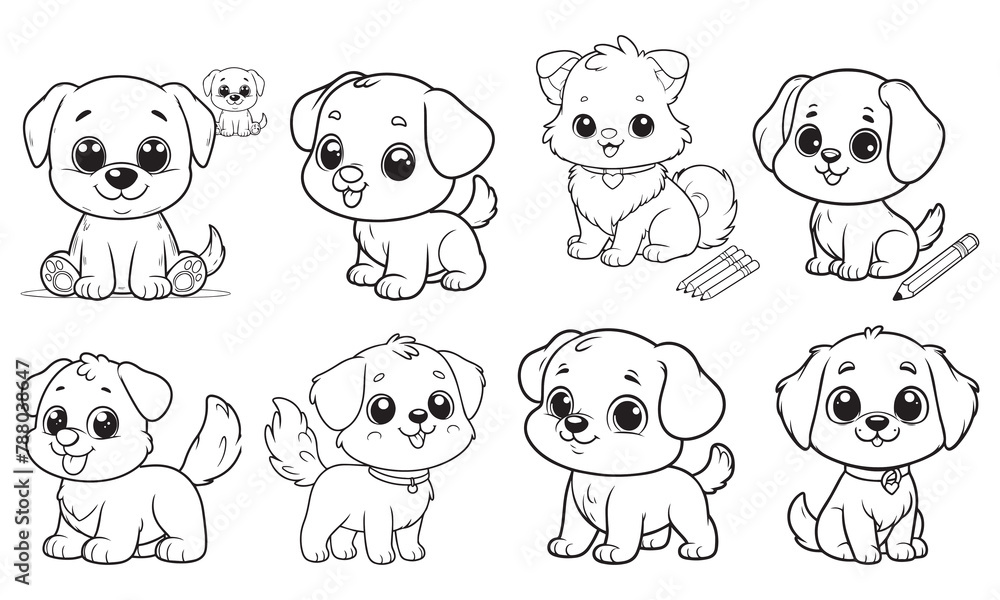 Cute animal cartoon vector illustration black and white for coloring book.