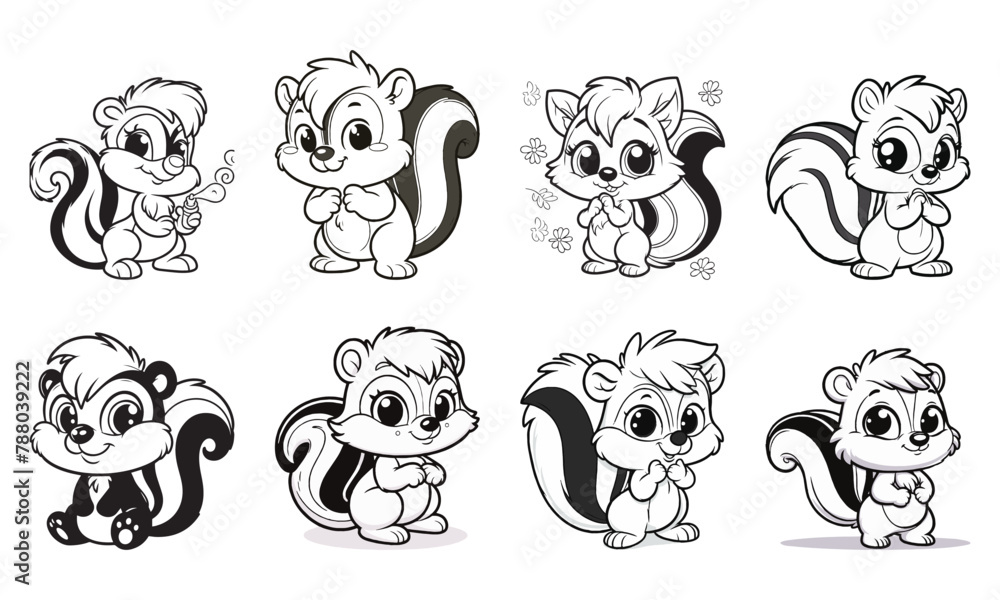 Cute animal cartoon vector illustration black and white for coloring book. Cute animal cartoon vector illustration black and white for coloring book.
