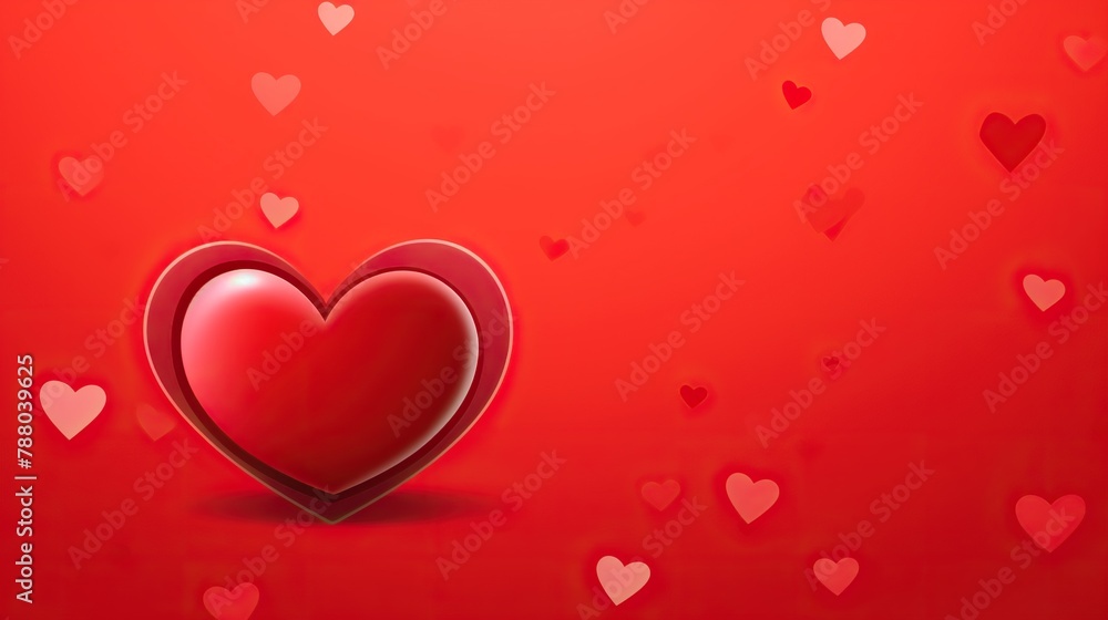 red hearts on a red background