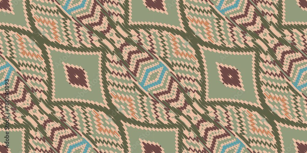 Ethnic Ikat tropical seamless pattern. Motif ethnic handmade beautiful Ikat art.Ikat ethnic tribal, boho colors seamless wallpaper. Abstract traditional Ethnic Ikat tropical seamless pattern. Motif ethnic handmade beautiful Ikat art.Ikat ethnic tribal, boho colors seamless wallpaper. Abstract traditional