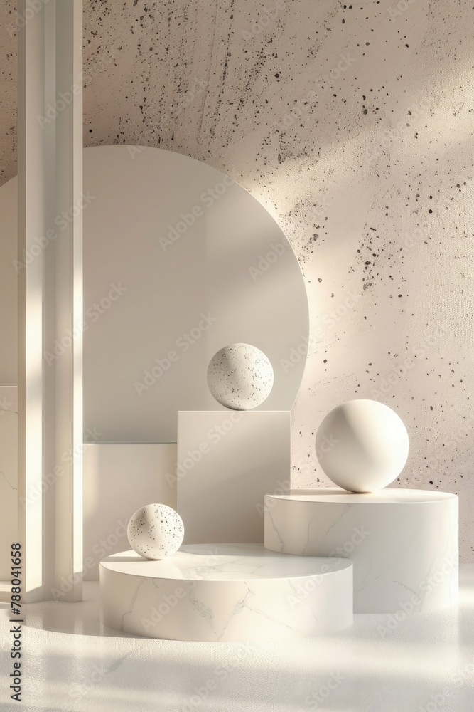 abstract minimal geometric forms. Glossy luxury podium for your design in pastel colors, podium for product presentation abstract minimal geometric forms. Glossy luxury podium for your design in pastel colors, podium for product presentation
