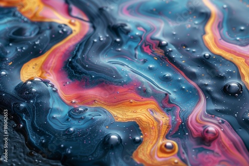 Vibrant and abstract mix of colorful liquid swirls creating a psychedelic effect, evoking creativity and imagination