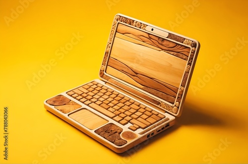 a laptop made from wood