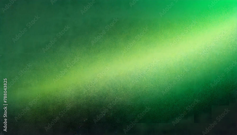 Green gradient background grainy glowing light and dark backdrop noise texture effect banner. Generative AI.