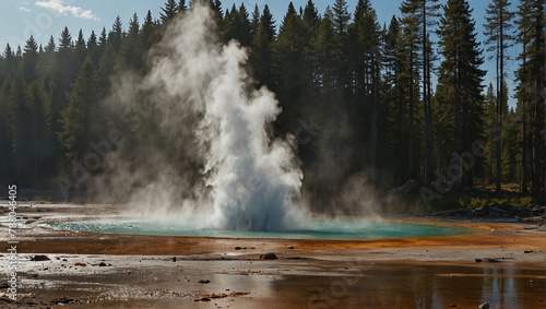 geyser in park national park photo