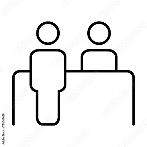Customer service desk vector icon. Reception symbol for graphic design, logo, web site, social media, mobile app, ui